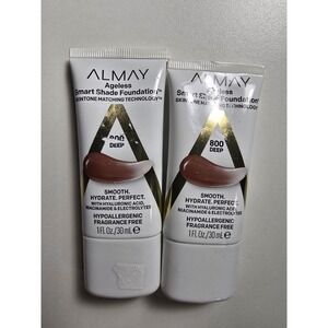 2 - Almay 800 Deep Ageless Smart Shade Foundation 1fl oz 30ml Skintone Matching